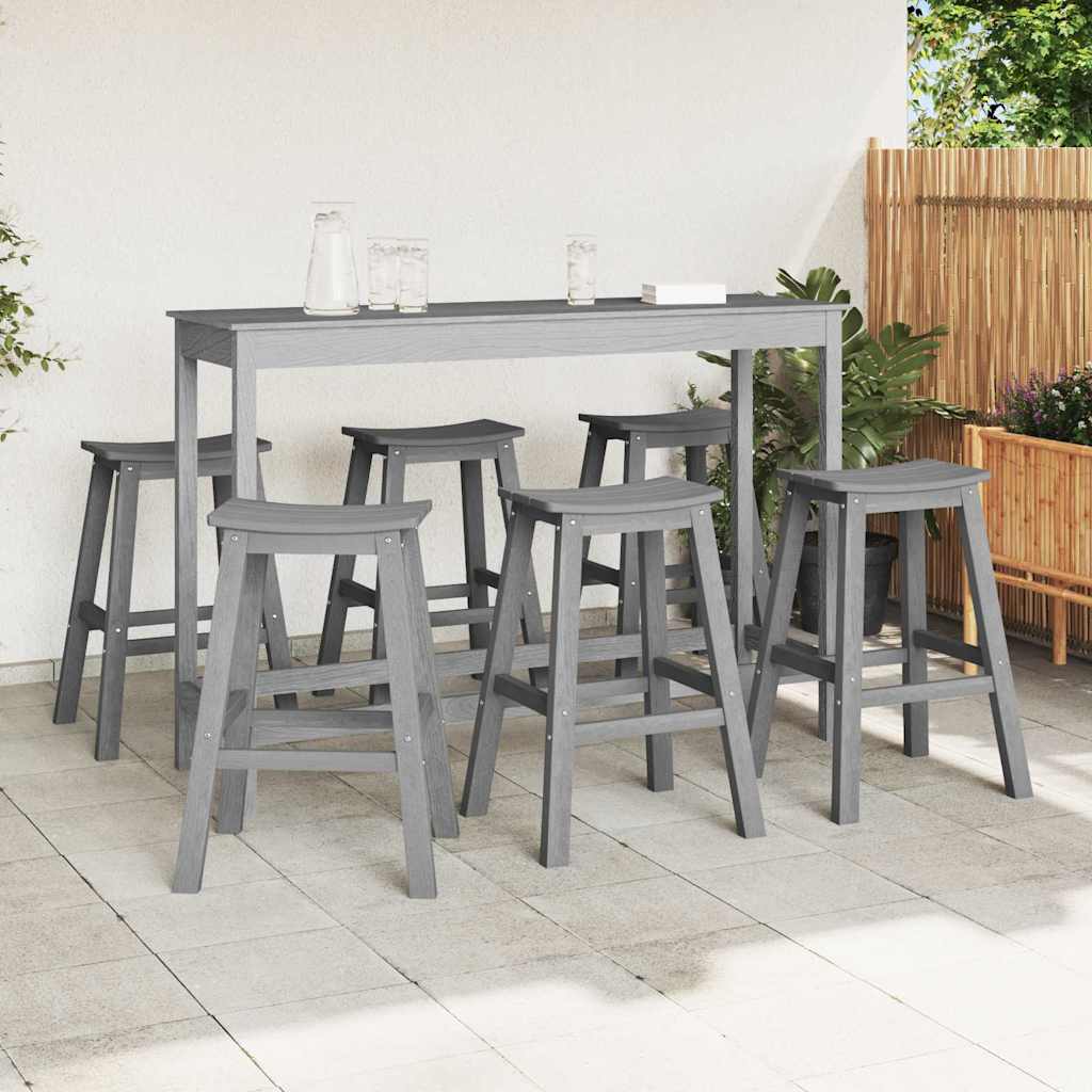 Kerti bár szett 6 pcs Világosszürke HDPE
