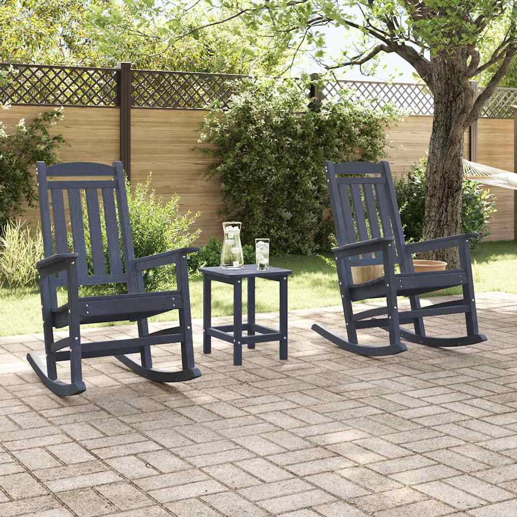 Hintaszék 2 pcs Tengerészkék 92 x 70 x 108 cm Polietilén