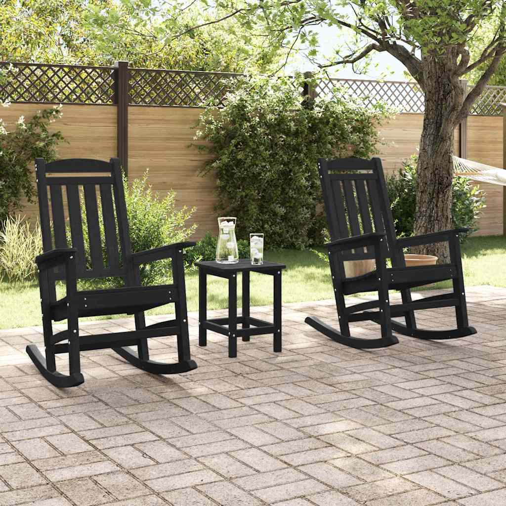 Hintaszék 2 pcs Fekete 92 x 70 x 108 cm Polietilén