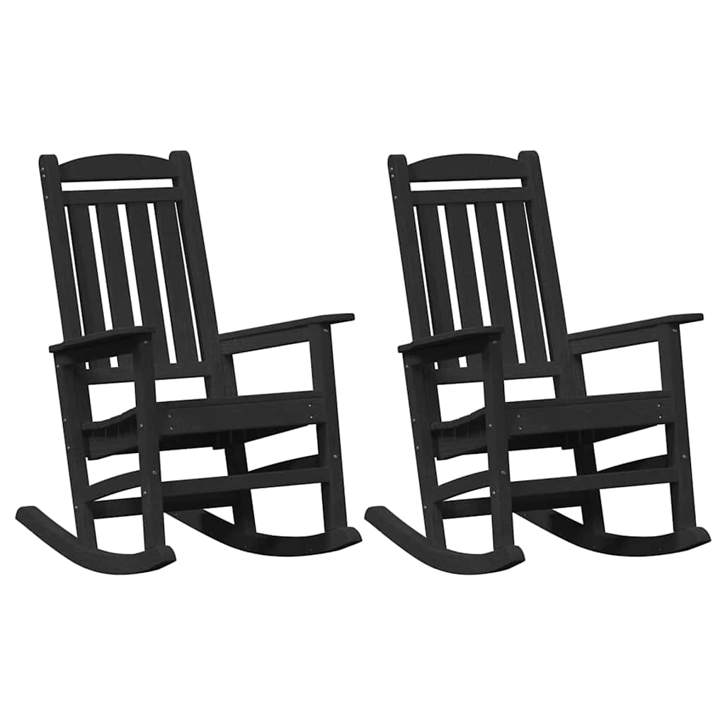 Hintaszék 2 pcs Fekete 92 x 70 x 108 cm Polietilén