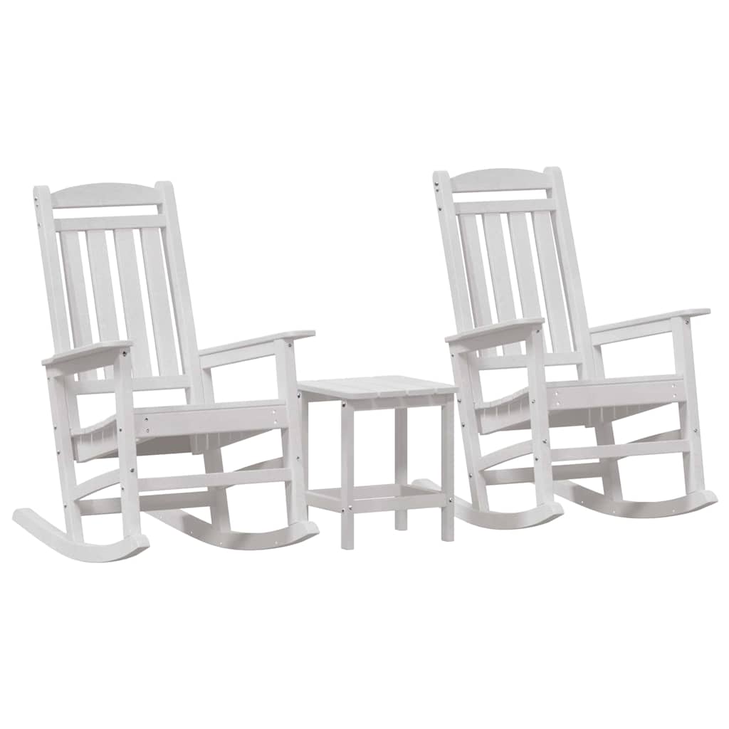 Hintaszék 3 pcs Fehér Polietilén