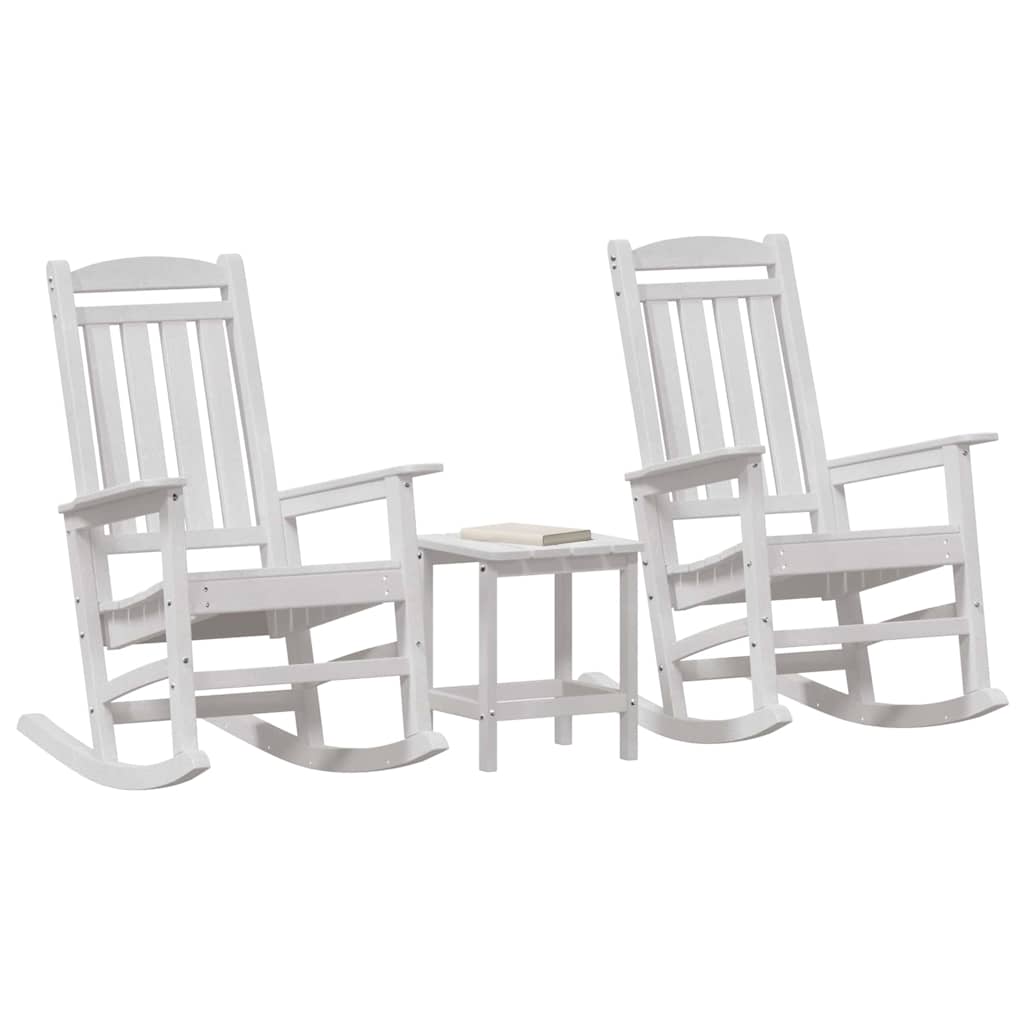 Hintaszék 3 pcs Fehér Polietilén