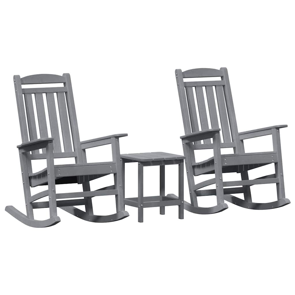 Hintaszék 3 pcs Világosszürke Polietilén