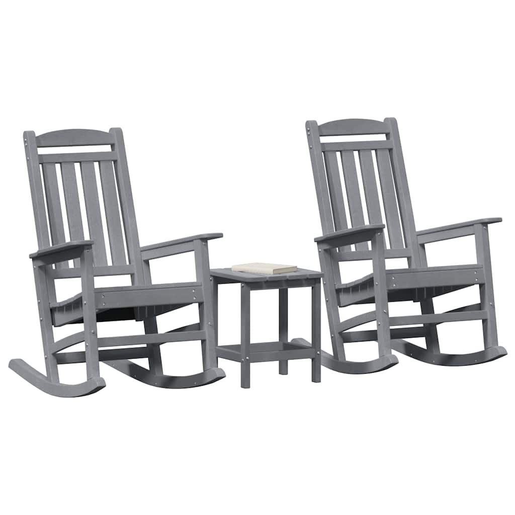 Hintaszék 3 pcs Világosszürke Polietilén