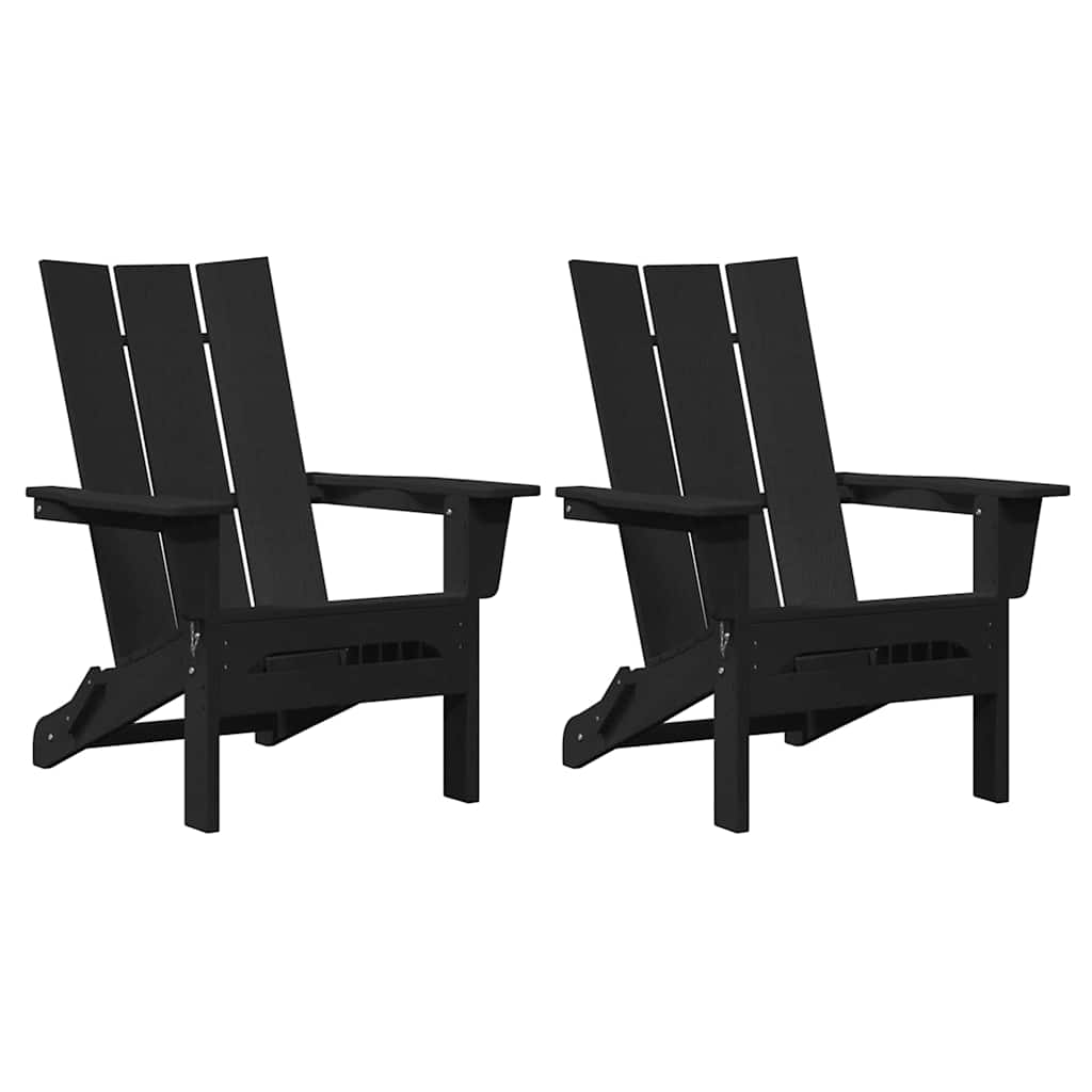 Kerti Szék 2 pcs Fekete 80.5 x 74.5 x 92 cm Polietilén