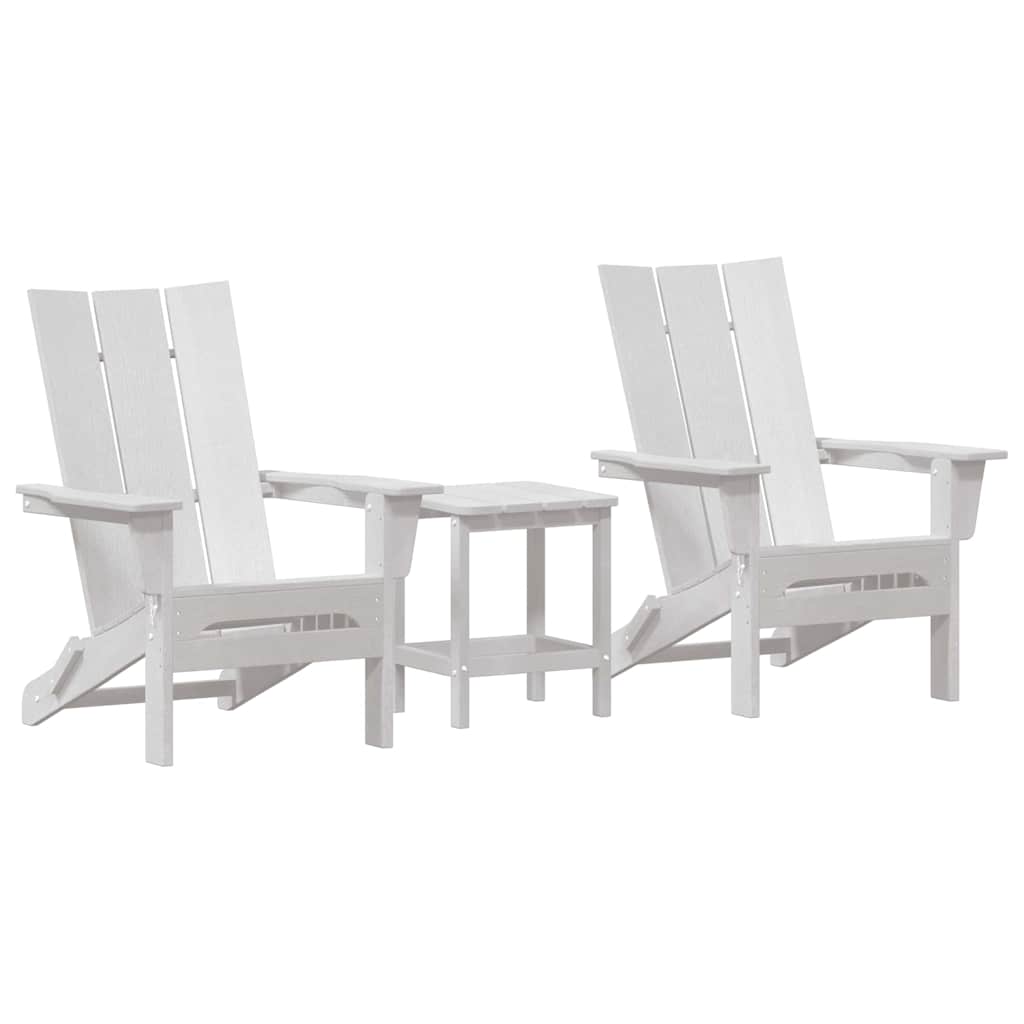 Kerti Szék 3 pcs Fehér 80.5 x 74.5 x 92 cm Polietilén