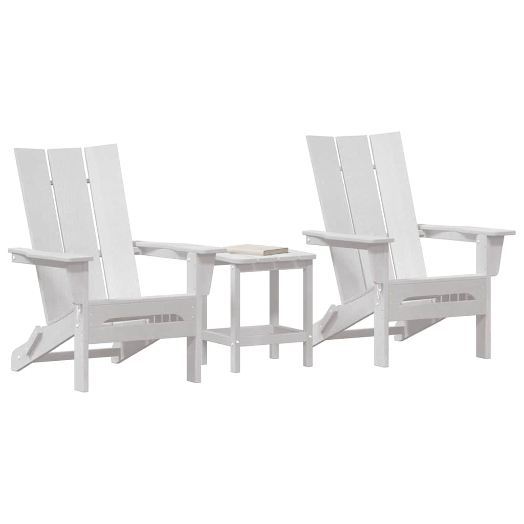 Kerti Szék 3 pcs Fehér 80.5 x 74.5 x 92 cm Polietilén