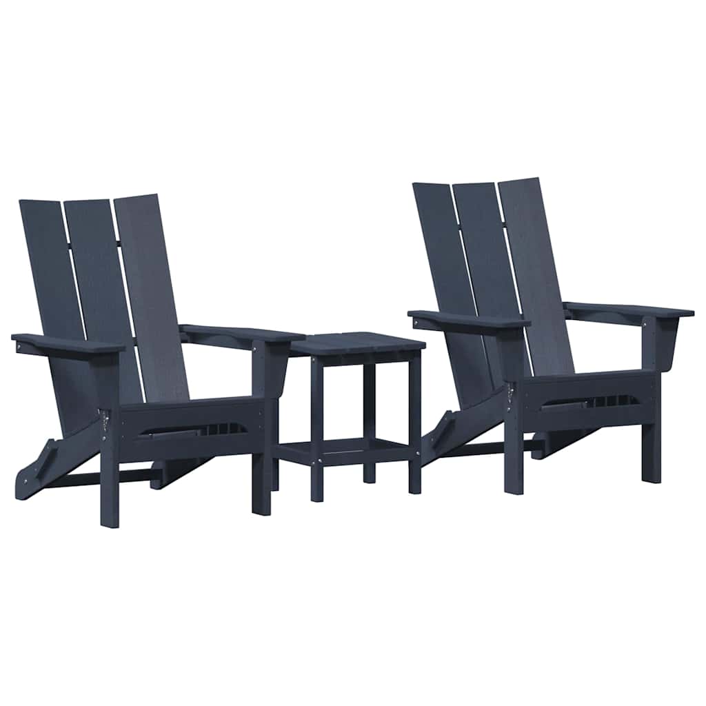 Kerti Szék 3 pcs Tengerészkék 80.5 x 74.5 x 92 cm Polietilén