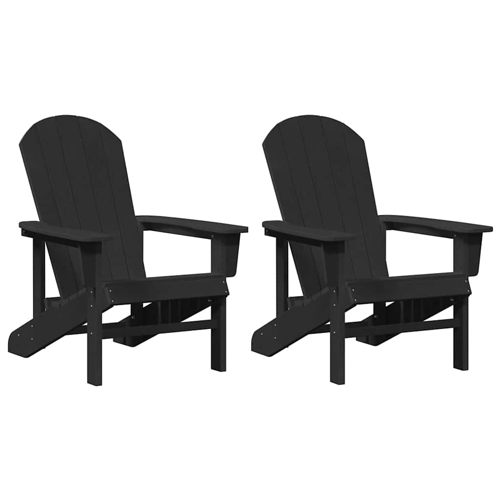 Kerti Szék 2 pcs Fekete 82 x 74 x 92 cm Polietilén