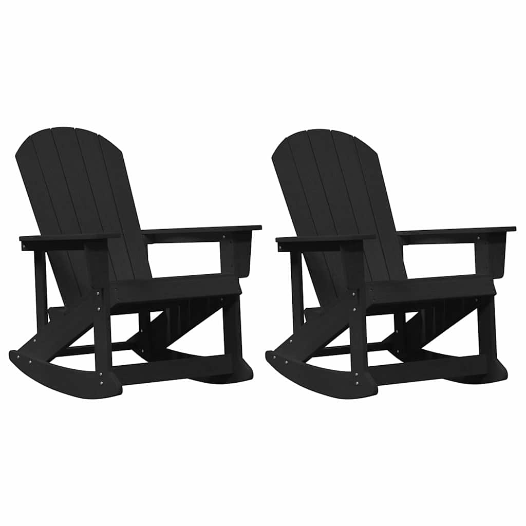 Adirondack hintás székek 2 pcs Fekete HDPE