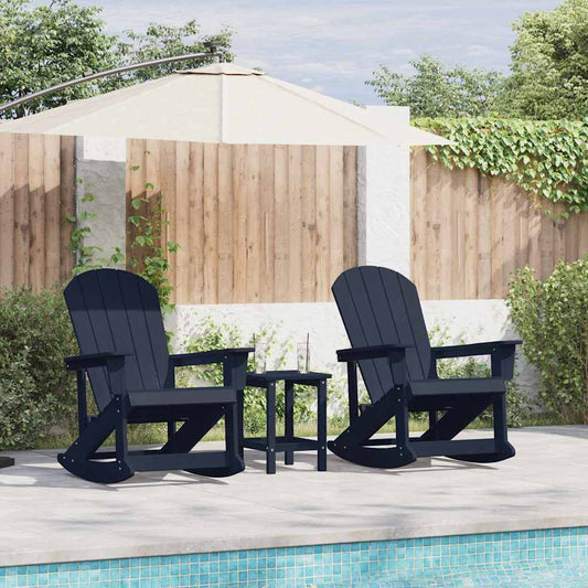 Kerti lounge szett 3 pcs Sötétkék HDPE
