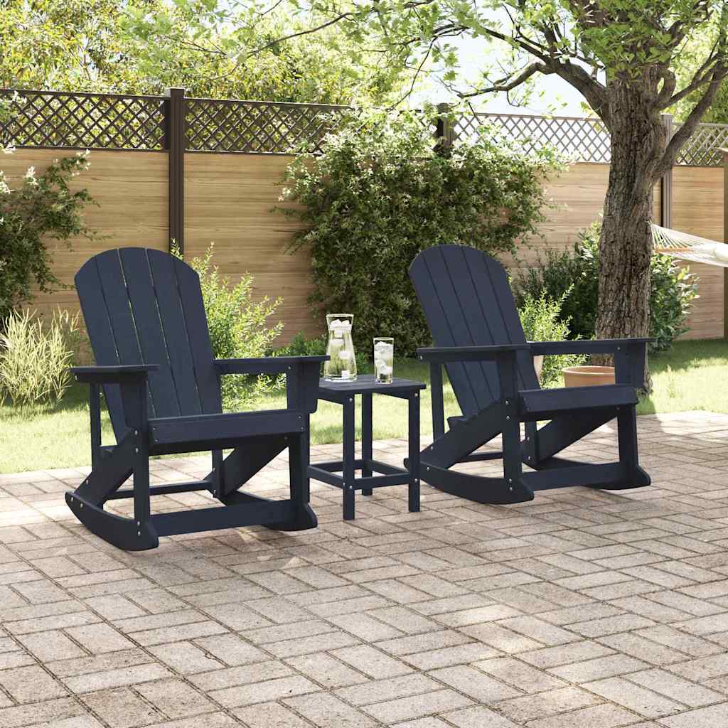 Kerti lounge szett 3 pcs Sötétkék HDPE