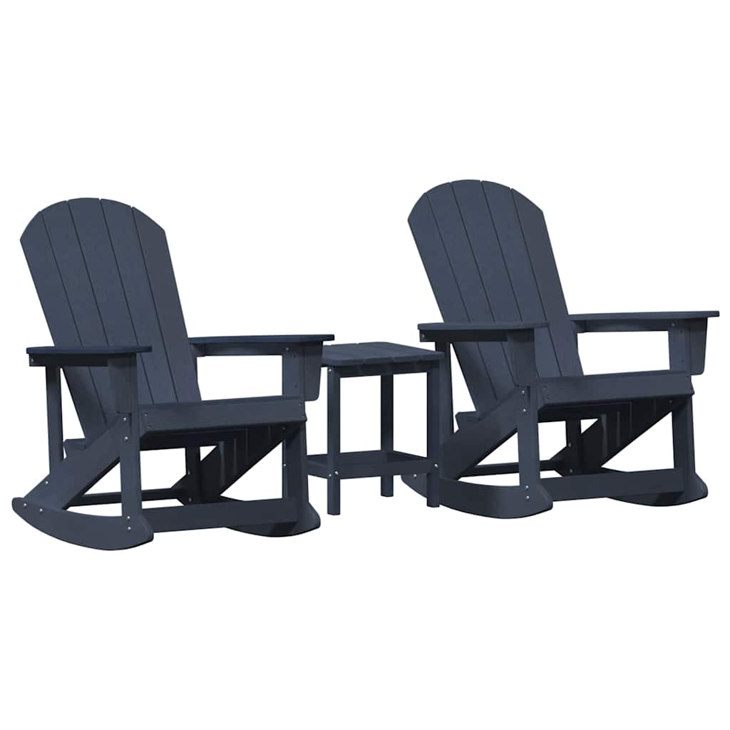 Kerti lounge szett 3 pcs Sötétkék HDPE