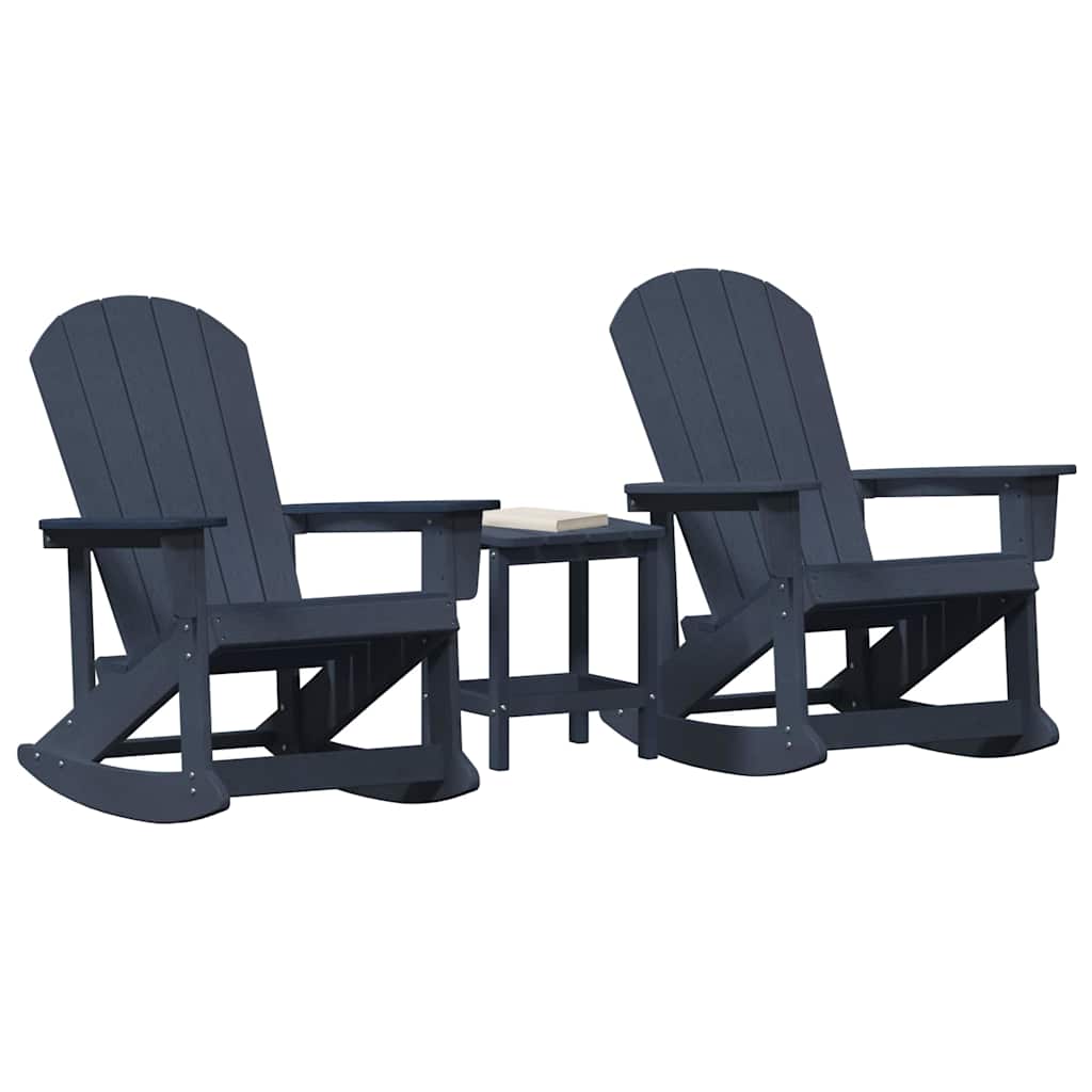 Kerti lounge szett 3 pcs Sötétkék HDPE