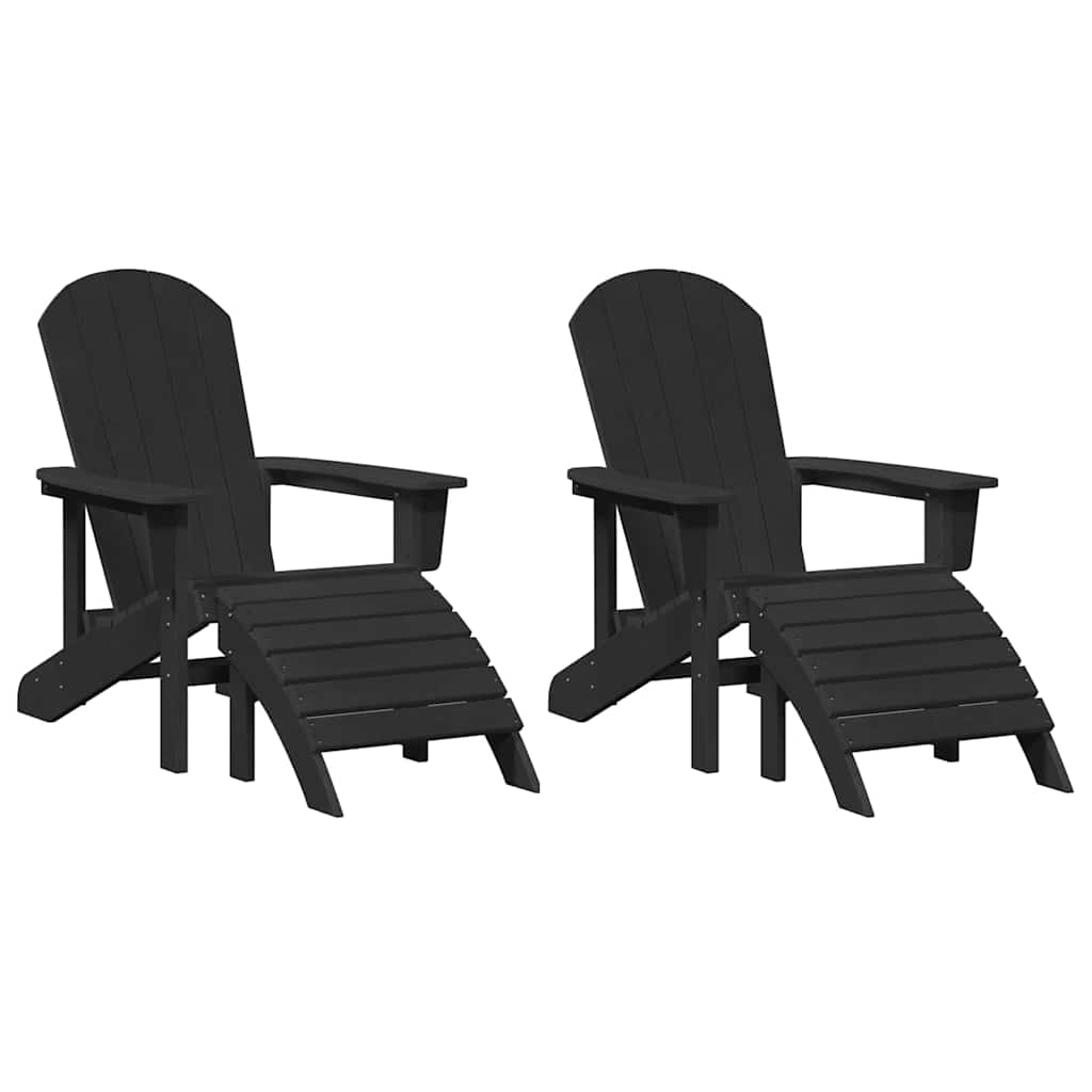 Kerti Szék 2 pcs Fekete 83 x 74 x 92 cm Polietilén