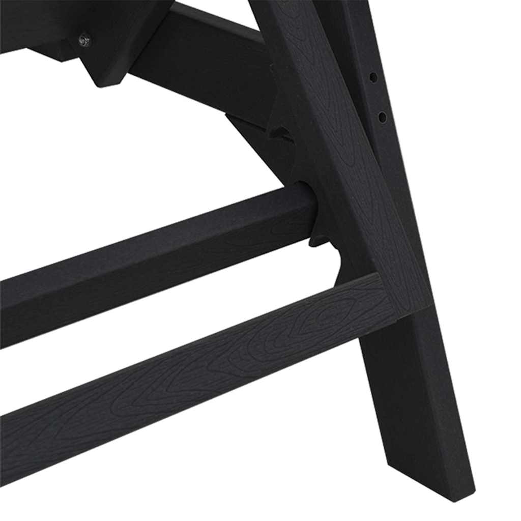 Napozó 2 pcs Fekete 195,5 x 53 x 98,5 cm Polietilén