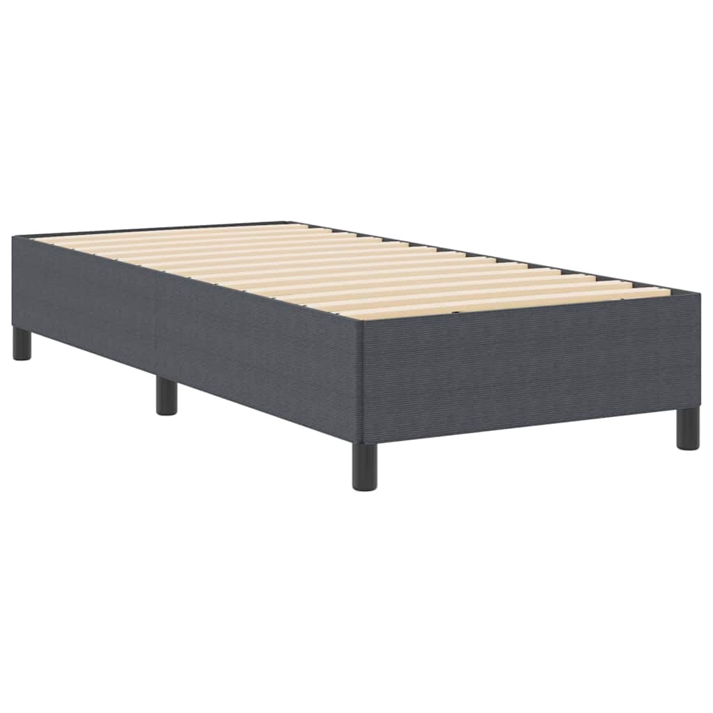 Boxrugós ágy Sötétszürke 90 x 200 cm Bársonyos szövet