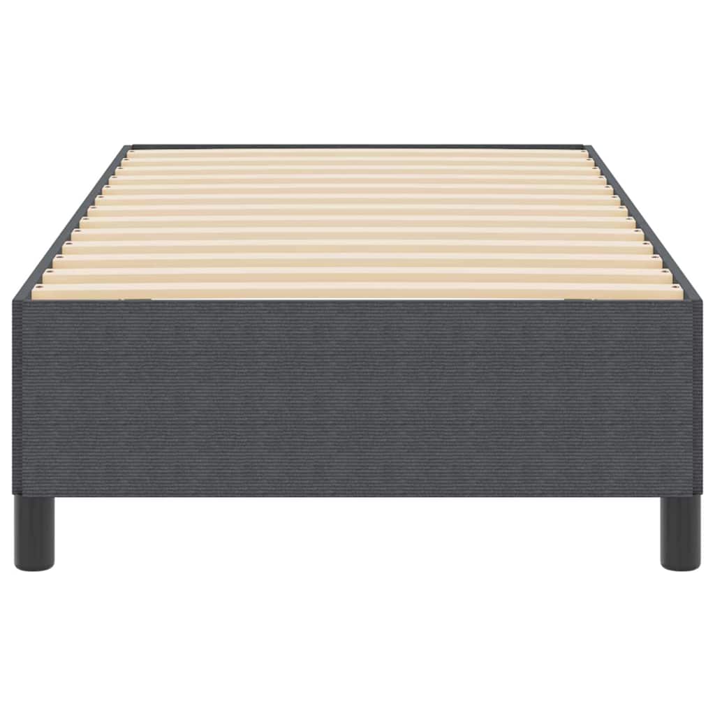 Boxrugós ágy Sötétszürke 90 x 200 cm Bársonyos szövet