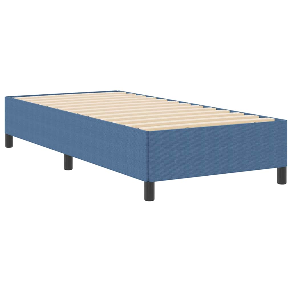 Boxrugós ágy Kék 90 x 200 cm Bársonyos szövet
