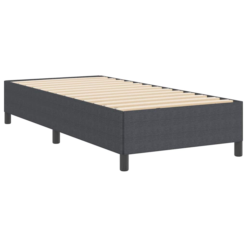 Boxrugós ágy Sötétszürke 100 x 200 cm Bársonyos szövet