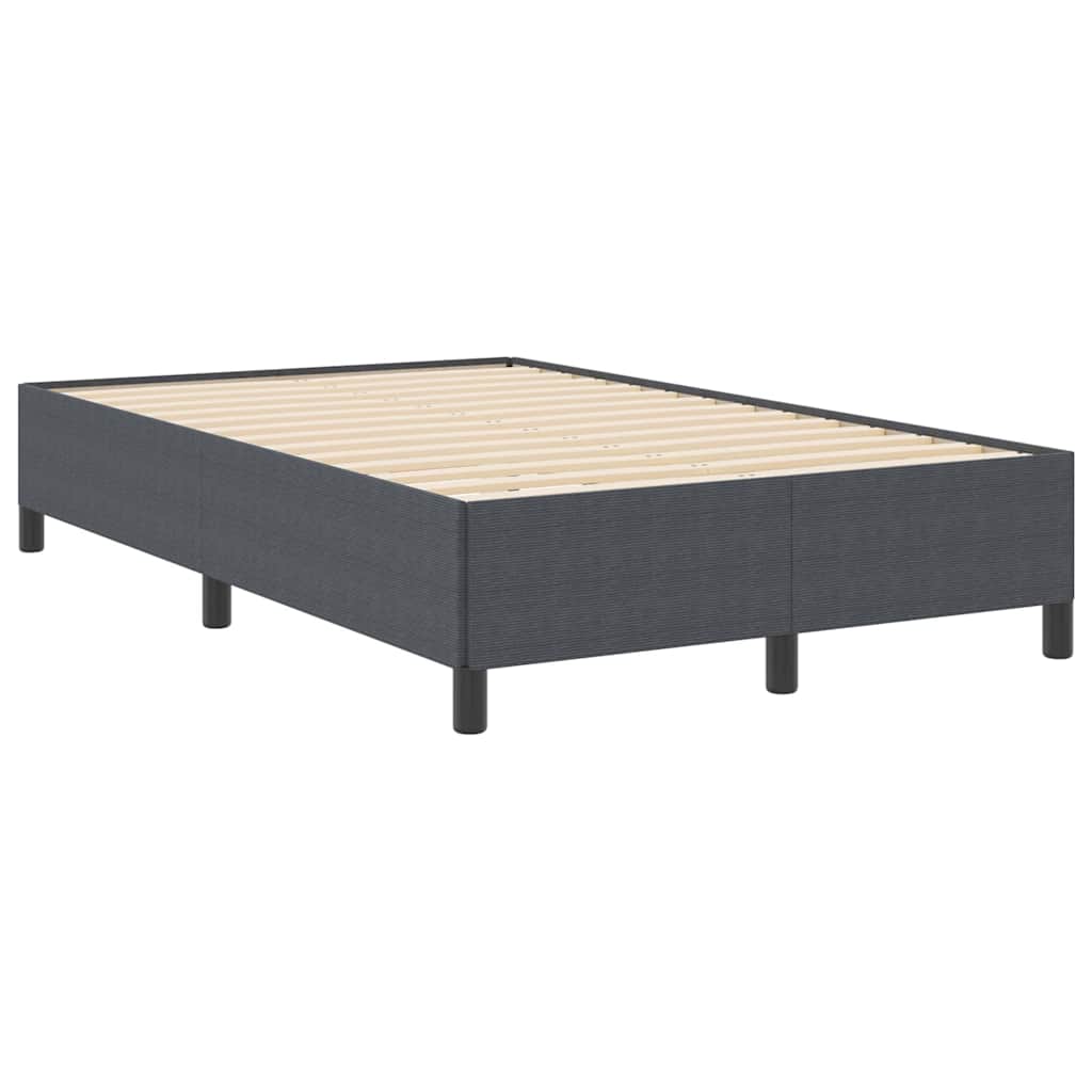 Boxrugós ágy Sötétszürke 120 x 200 cm Bársonyos szövet