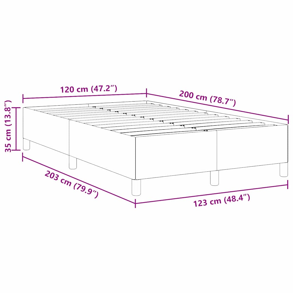 Boxrugós ágy Sötétszürke 120 x 200 cm Bársonyos szövet