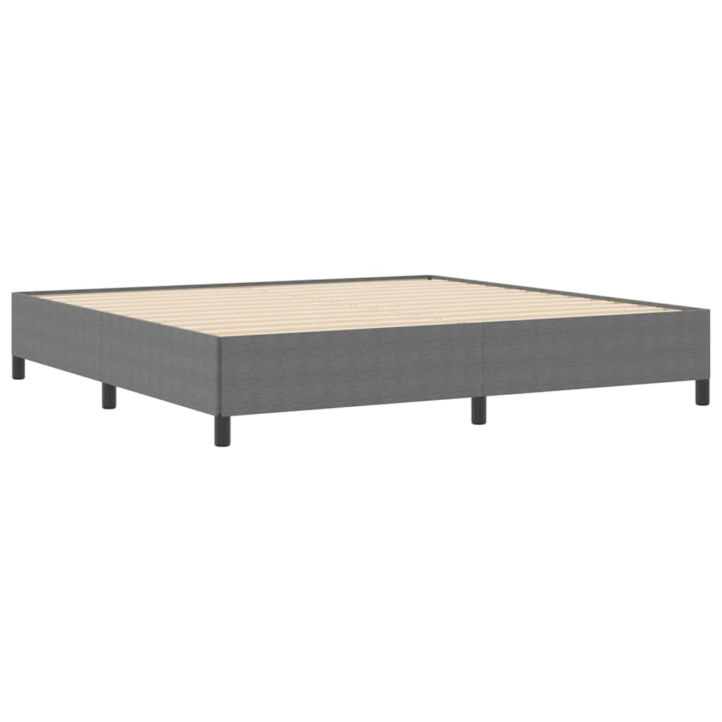 Boxrugós ágy Világosszürke 200 x 200 cm Bársonyos szövet