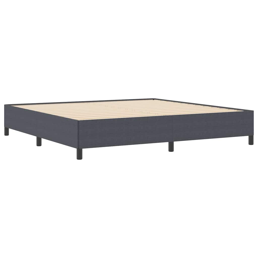 Boxrugós ágy Sötétszürke 200 x 200 cm Bársonyos szövet