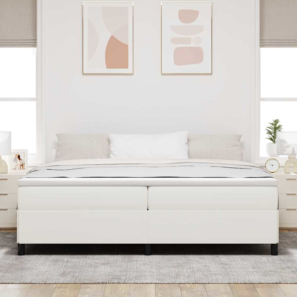 Boxrugós ágy Krémszínű 200 x 200 cm Bársonyos szövet