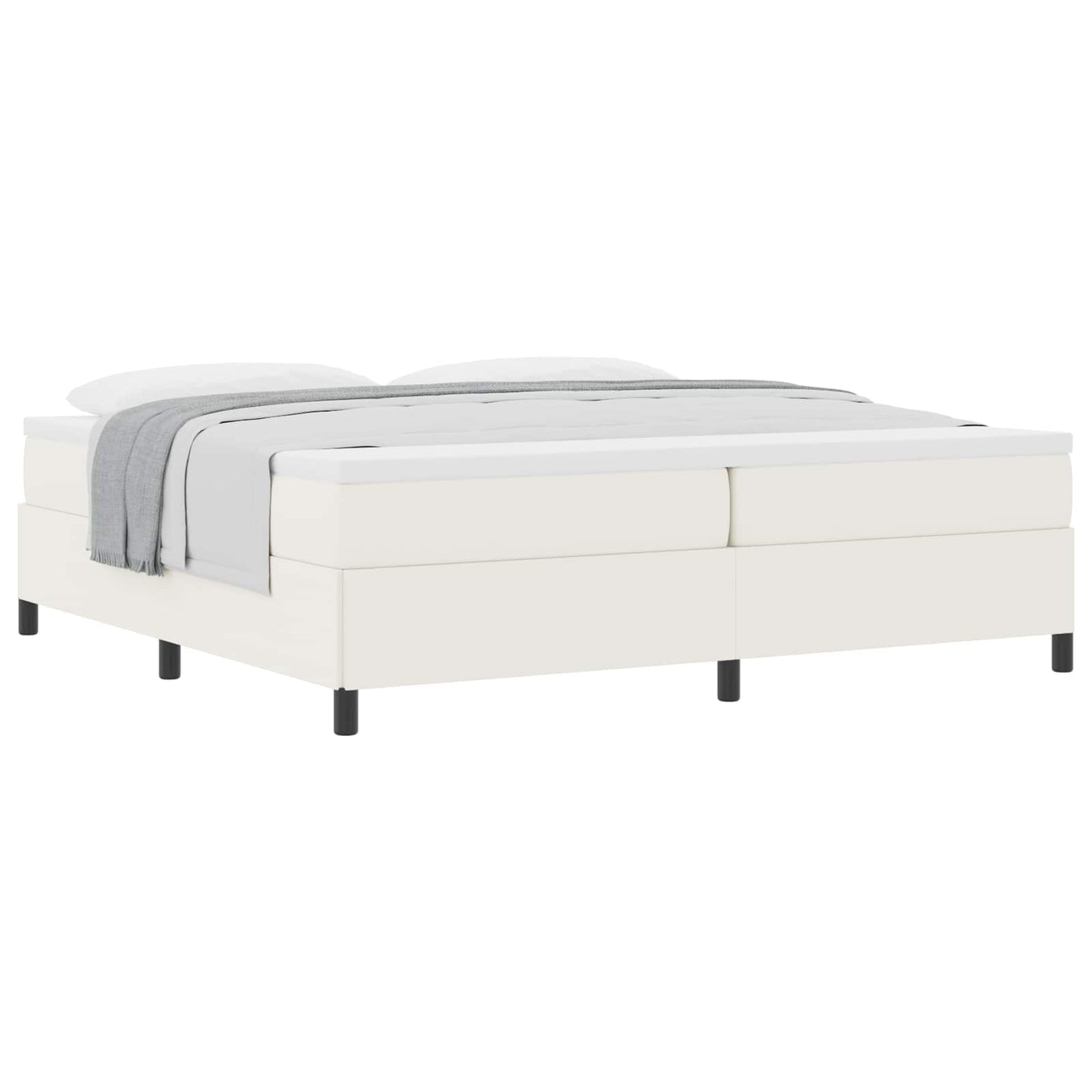 Boxrugós ágy Krémszínű 200 x 200 cm Bársonyos szövet