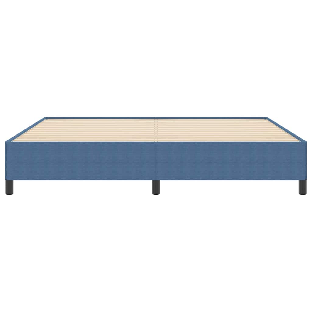 Boxrugós ágy Kék 200 x 200 cm Bársonyos szövet