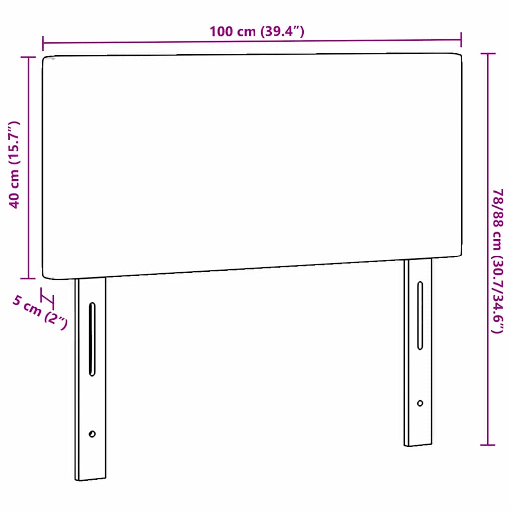 Fejtámla Krém 100 cm Bársonyos szövet