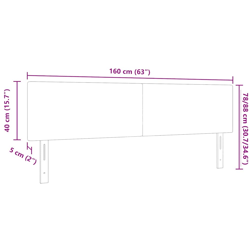 Fejtámla Világosszürke 160 cm Bársonyos szövet