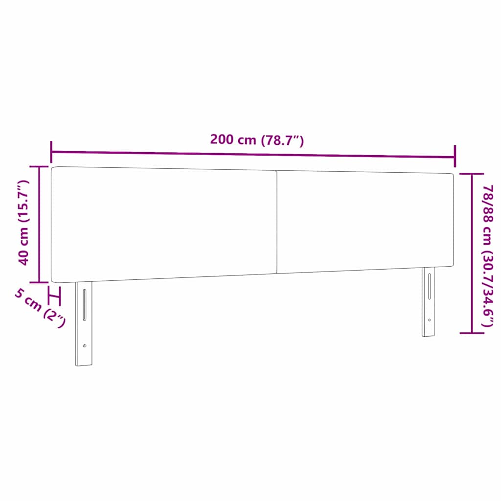 Fejtámla Világos Zöld Szürke 200 cm Bársonyos szövet