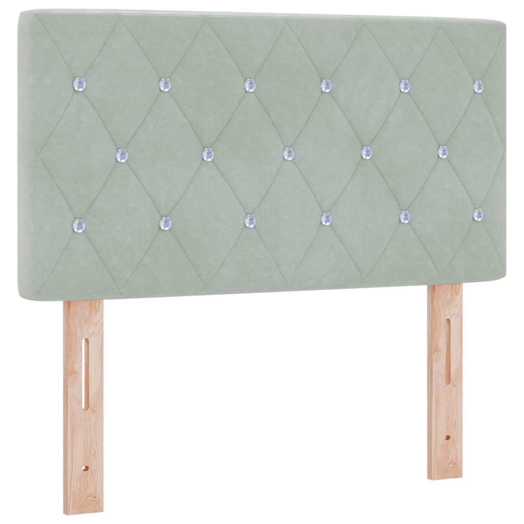 Fejtámla Világosszürke 80 cm Bársony