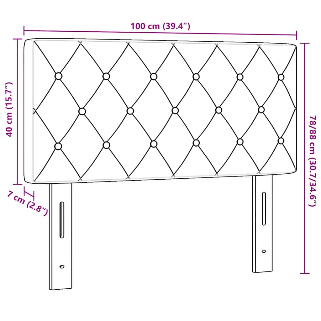 Fejtámla Rózsaszín 100 cm Bársony