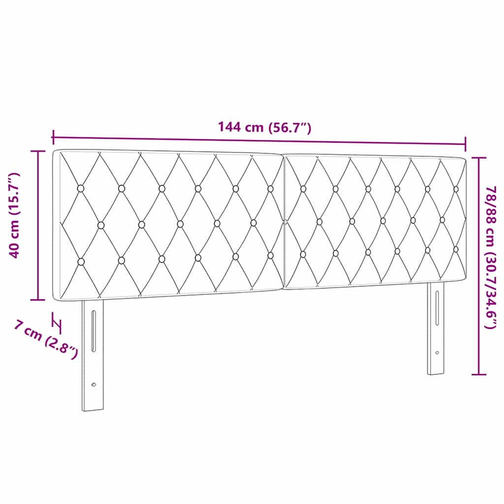 Fejtámla Rózsaszín 144 cm Bársony