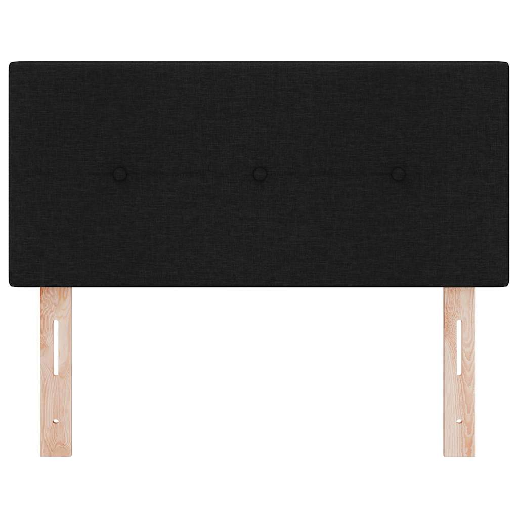 Magasságállítható ágyfej fejtámlával Fekete 80 cm szövet