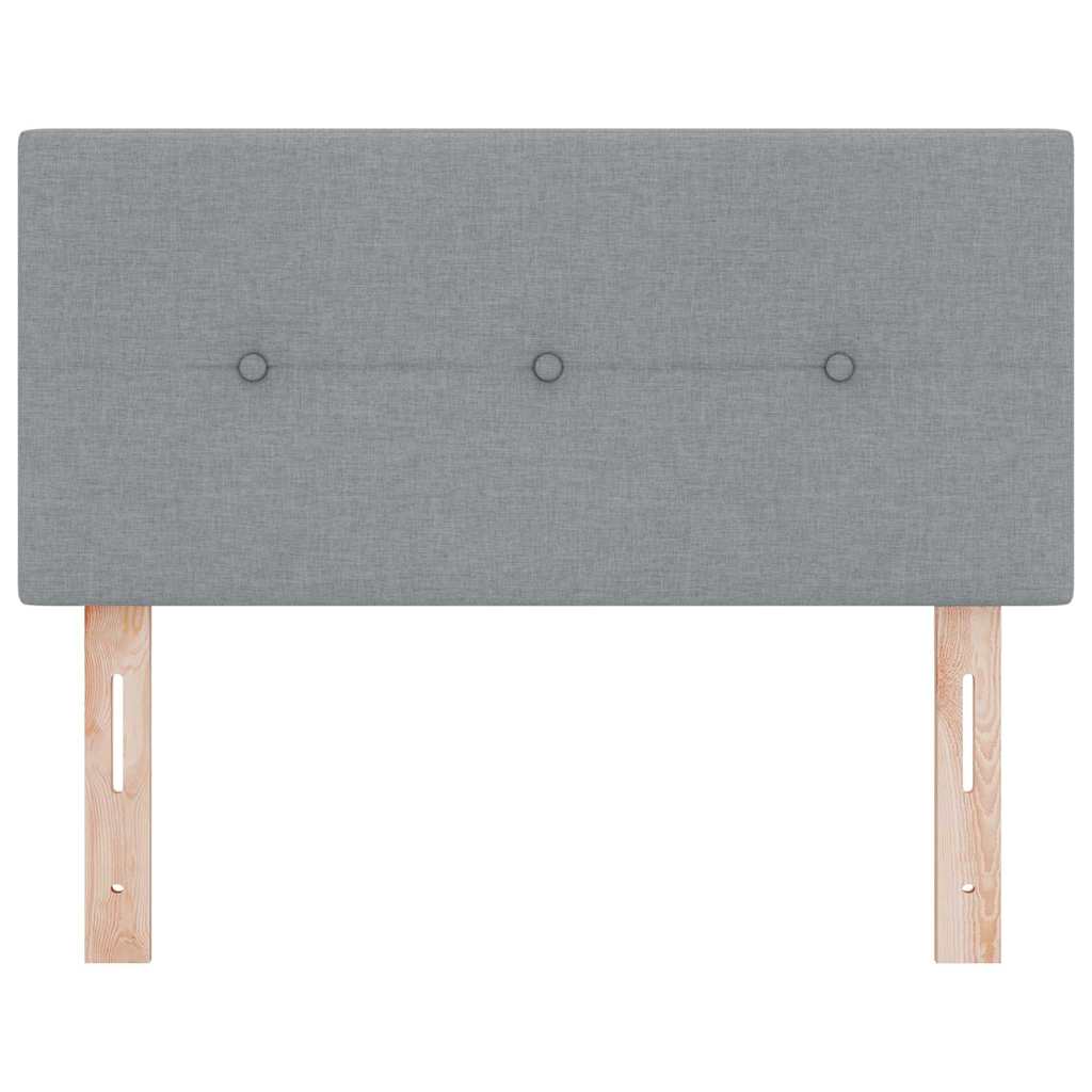 Magasságállítható ágyfej Világosszürke 100 cm szövet