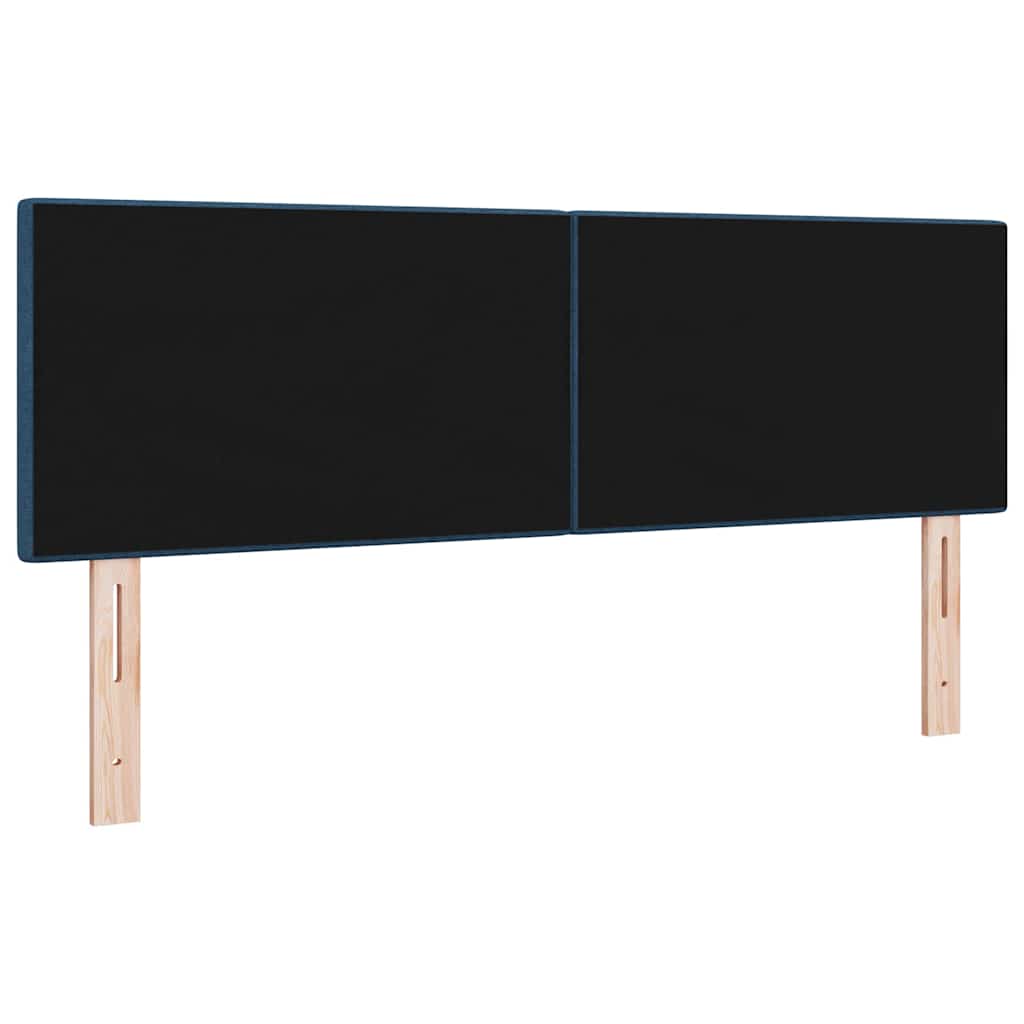Magasságállítható ágyfej fejtámlával Kék 144 cm szövet