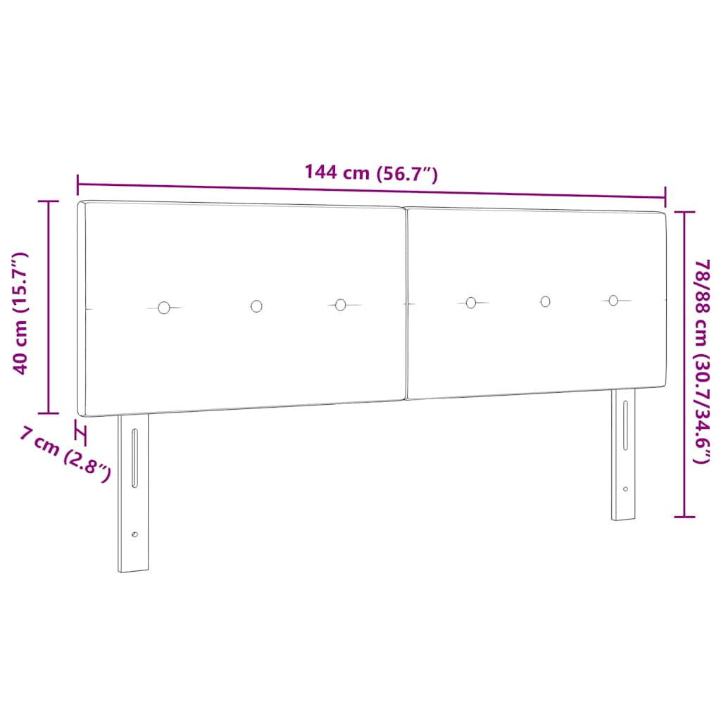 Magasságállítható ágyfej fejtámlával Kék 144 cm szövet