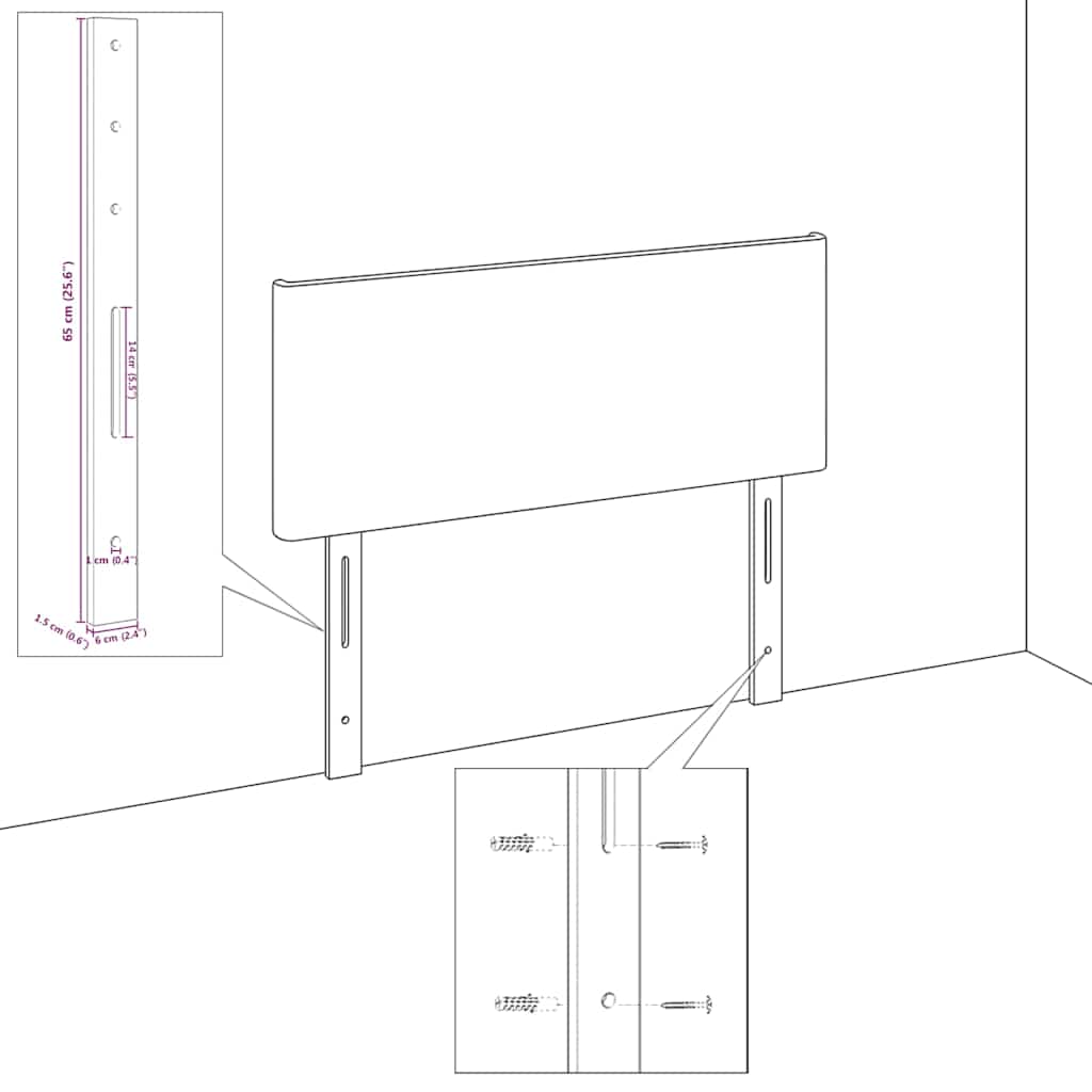 Magasságállítható ágyfej fejtámlával Kék 180 cm szövet