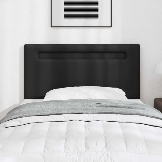 LED ágytámla Fekete 90 cm Műbőr