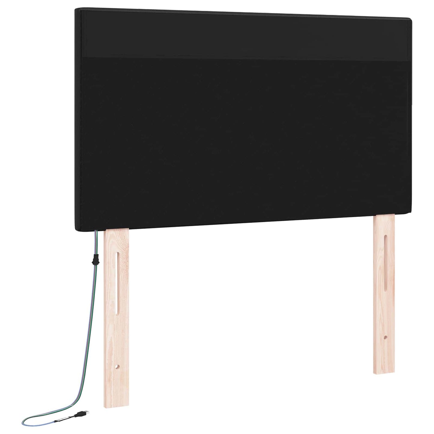 LED ágytámla Fekete 90 cm Műbőr