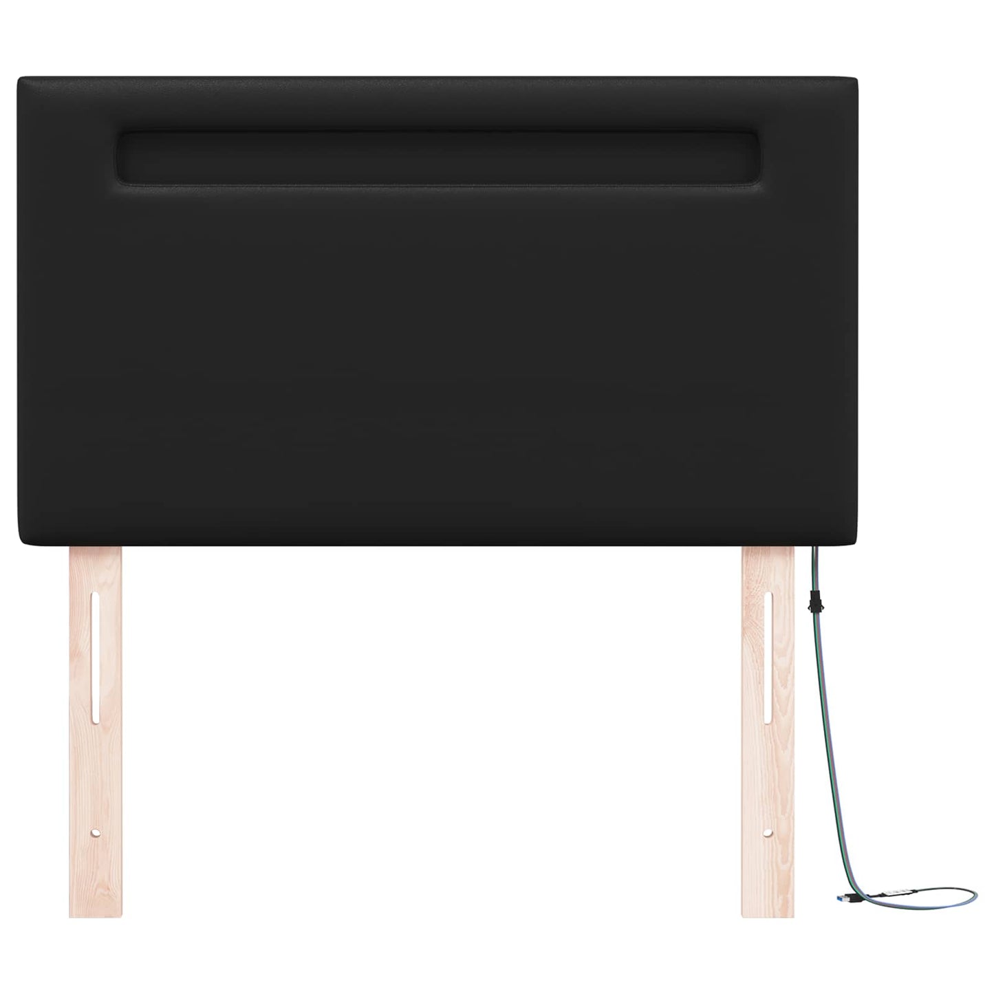 LED ágytámla Fekete 90 cm Műbőr