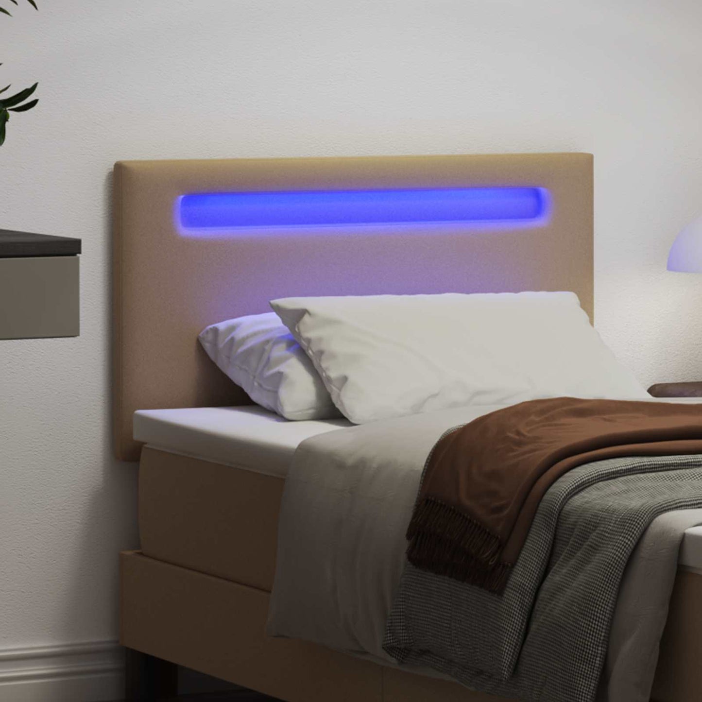 LED ágytámla Cappuccino Műbőr