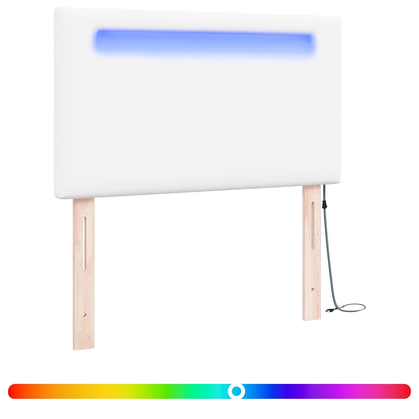 LED ágytámla Fehér Műbőr