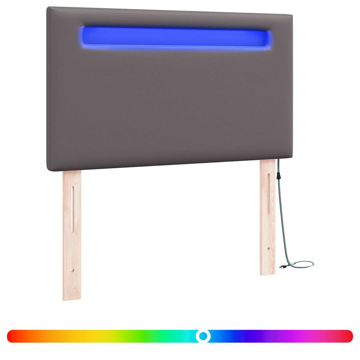 LED ágytámla Szürke 100 cm Műbőr
