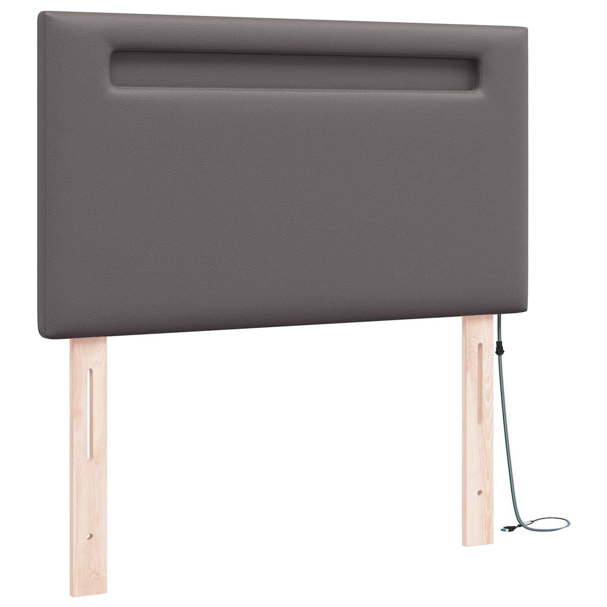 LED ágytámla Szürke 100 cm Műbőr