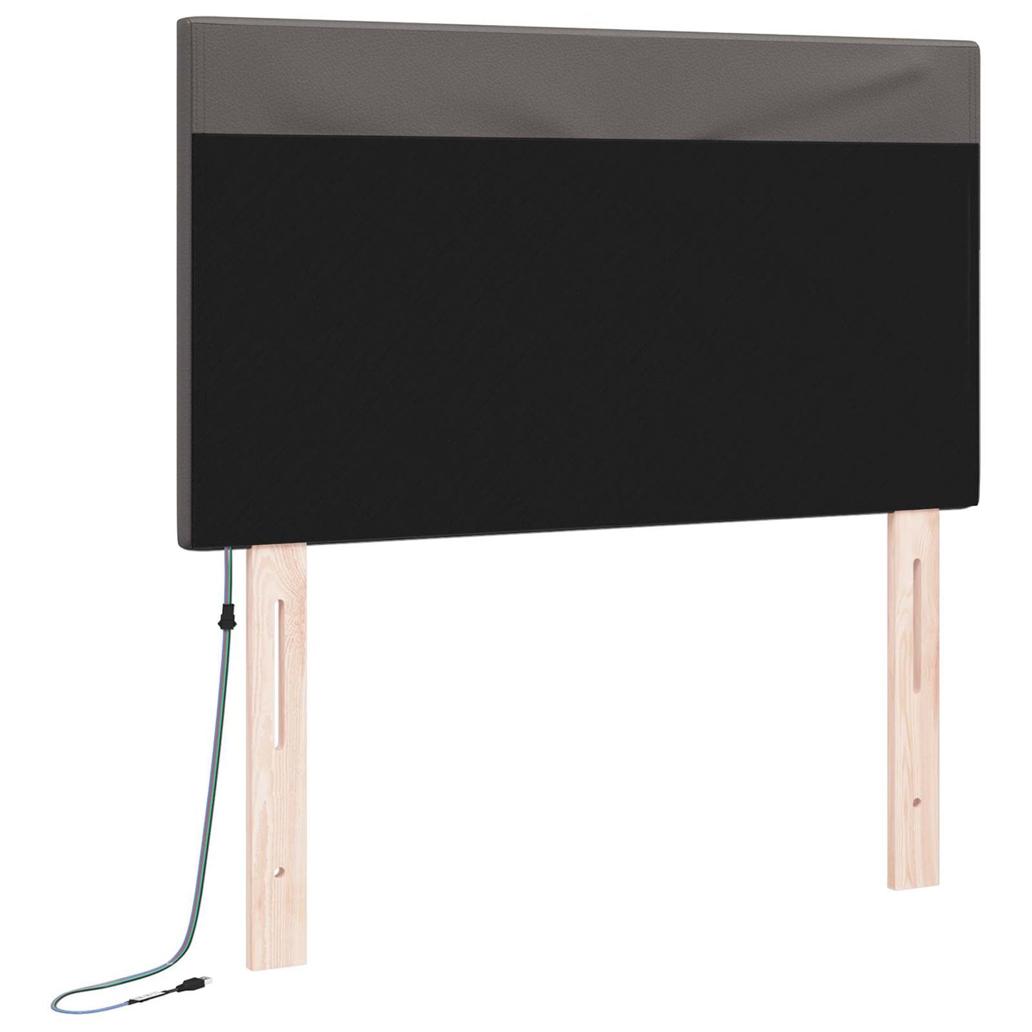 LED ágytámla Szürke 100 cm Műbőr